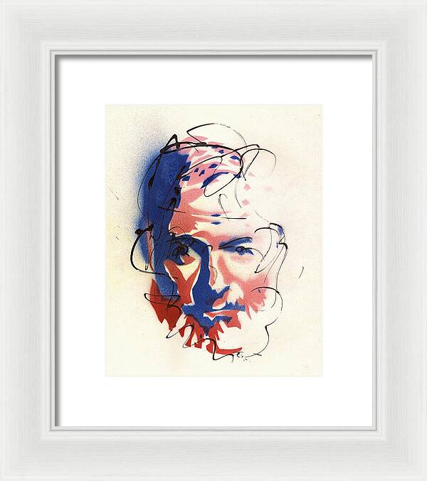 Portrait of Ernest Hemingway - Framed Print