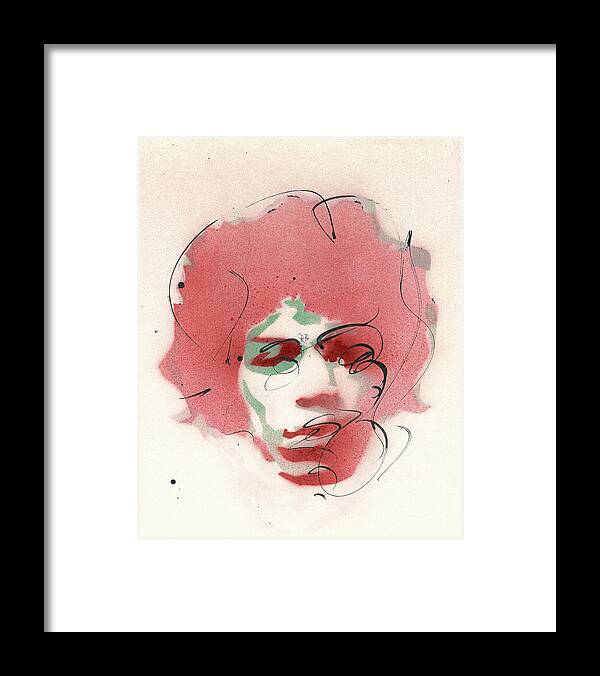 Portrait of Jimi Hendrix 2 - Framed Print