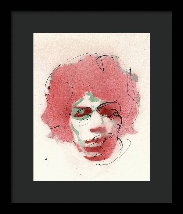 Portrait of Jimi Hendrix 2 - Framed Print