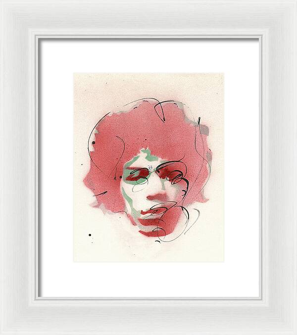 Portrait of Jimi Hendrix 2 - Framed Print
