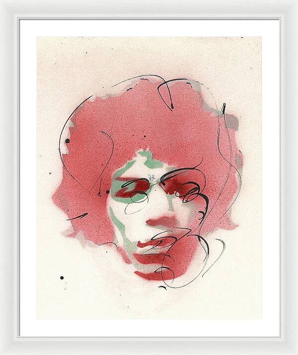 Portrait of Jimi Hendrix 2 - Framed Print