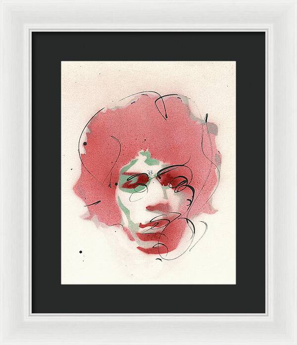 Portrait of Jimi Hendrix 2 - Framed Print