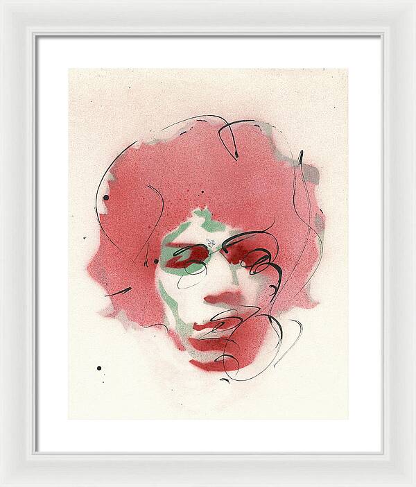 Portrait of Jimi Hendrix 2 - Framed Print