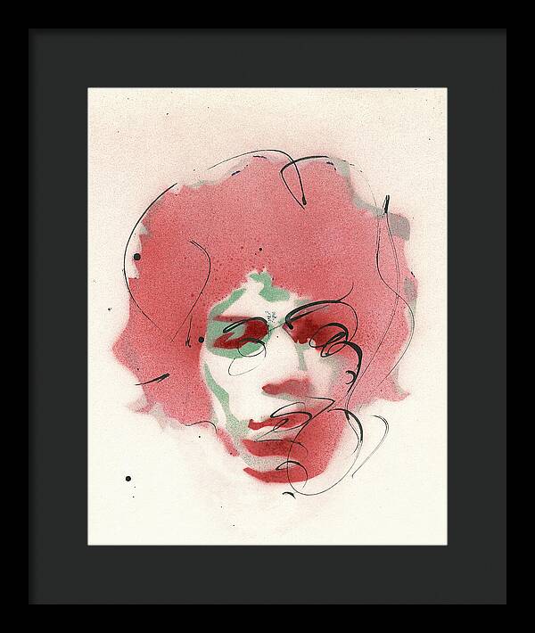 Portrait of Jimi Hendrix 2 - Framed Print