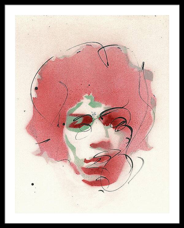 Portrait of Jimi Hendrix 2 - Framed Print