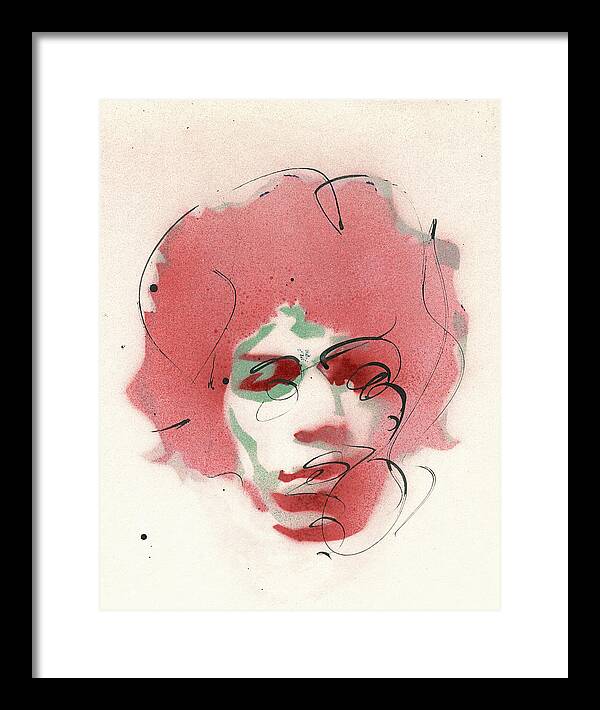 Portrait of Jimi Hendrix 2 - Framed Print