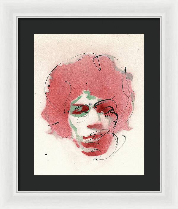 Portrait of Jimi Hendrix 2 - Framed Print