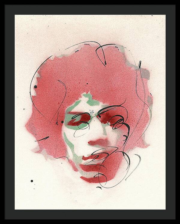 Portrait of Jimi Hendrix 2 - Framed Print