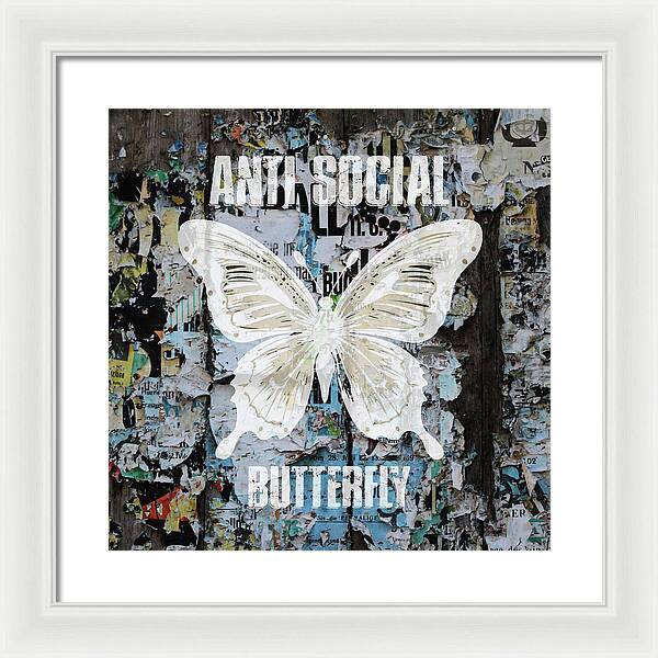 Anti-Social Butterfly 2 - Framed Print