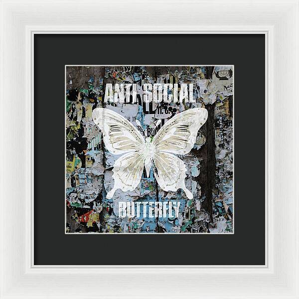 Anti-Social Butterfly 2 - Framed Print