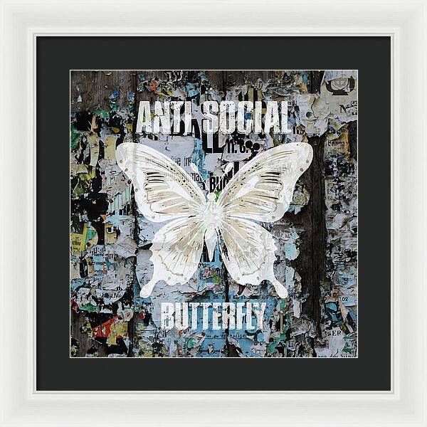 Anti-Social Butterfly 2 - Framed Print