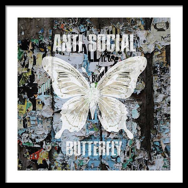 Anti-Social Butterfly 2 - Framed Print