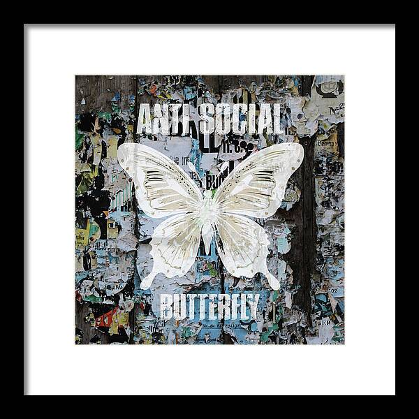 Anti-Social Butterfly 2 - Framed Print