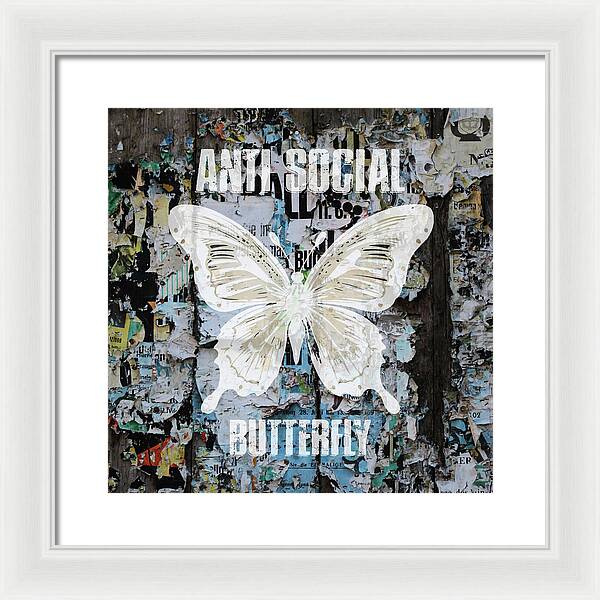 Anti-Social Butterfly 2 - Framed Print