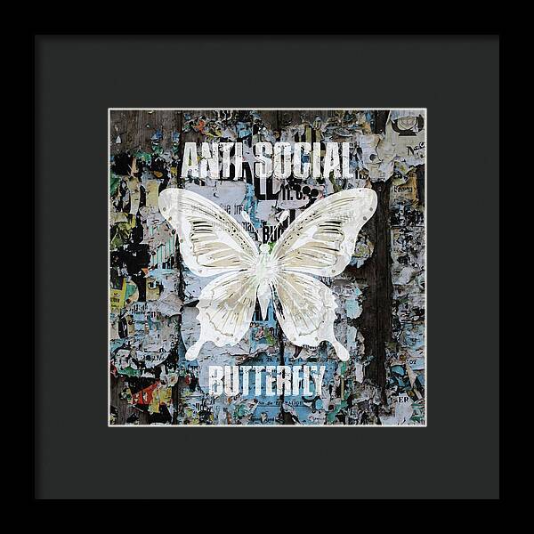 Anti-Social Butterfly 2 - Framed Print