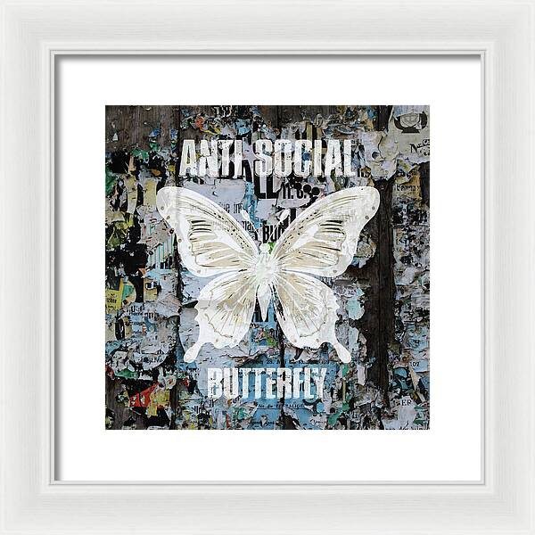 Anti-Social Butterfly 2 - Framed Print