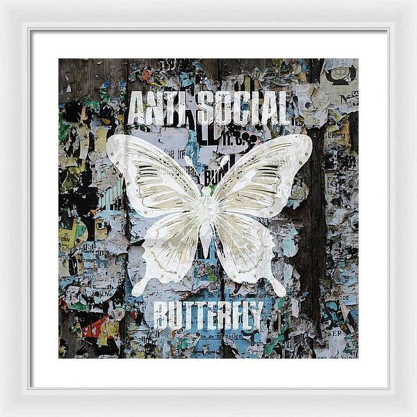 Anti-Social Butterfly 2 - Framed Print