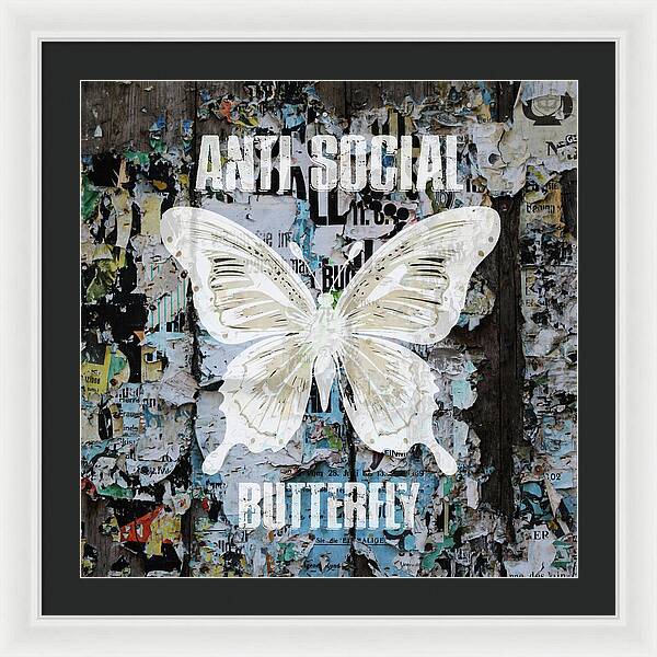 Anti-Social Butterfly 2 - Framed Print