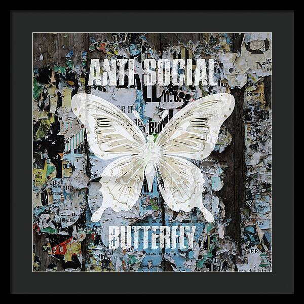 Anti-Social Butterfly 2 - Framed Print