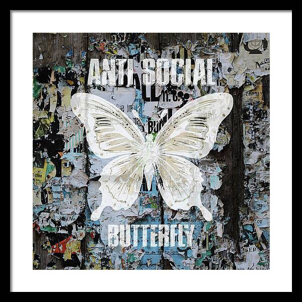 Anti-Social Butterfly 2 - Framed Print