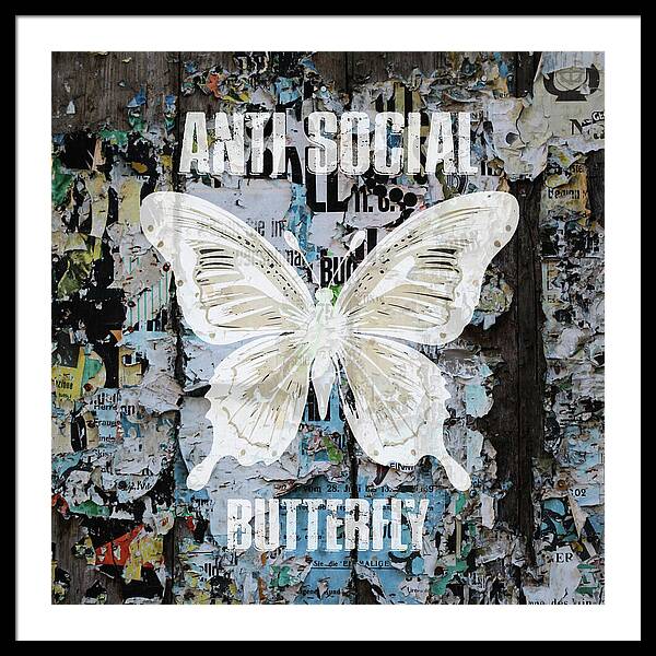 Anti-Social Butterfly 2 - Framed Print