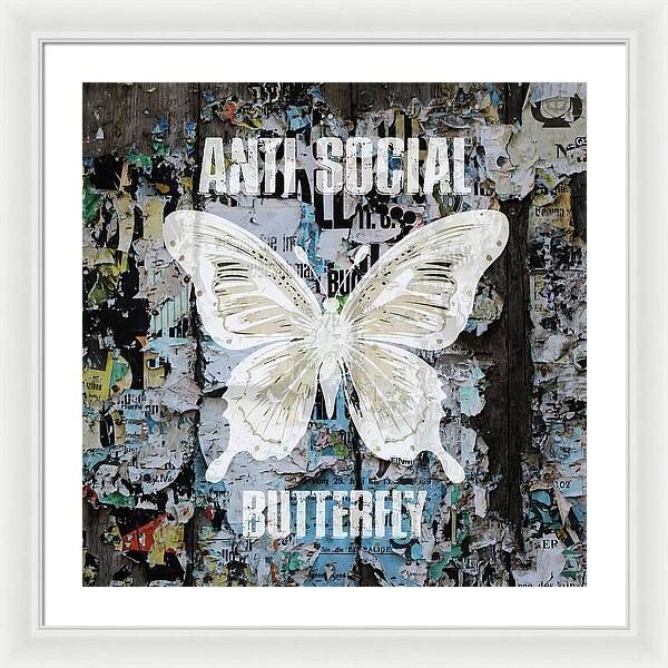 Anti-Social Butterfly 2 - Framed Print