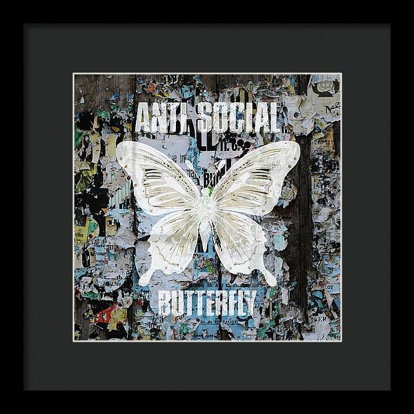 Anti-Social Butterfly 2 - Framed Print