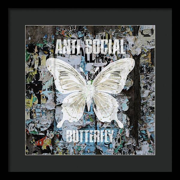 Anti-Social Butterfly 2 - Framed Print