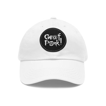 GrafPunk Logo Hat - Graffiti Art and Punk Rock Style Leather Patch Cap