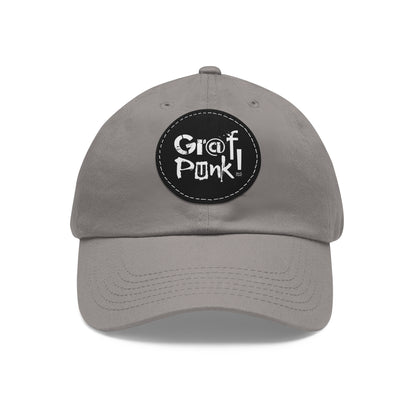 GrafPunk Logo Hat - Graffiti Art and Punk Rock Style Leather Patch Cap