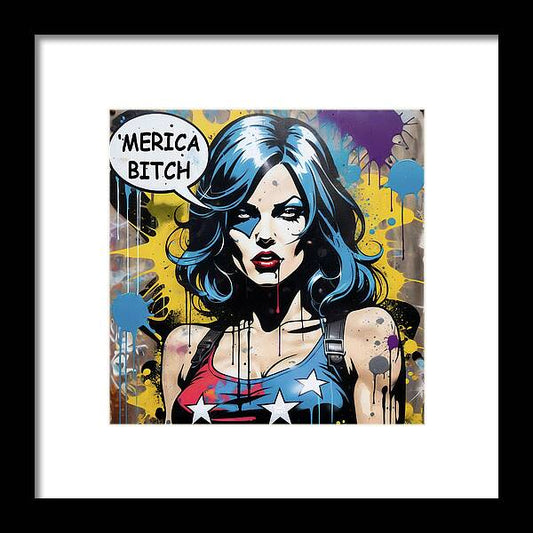 Merica Bitch - Framed Print