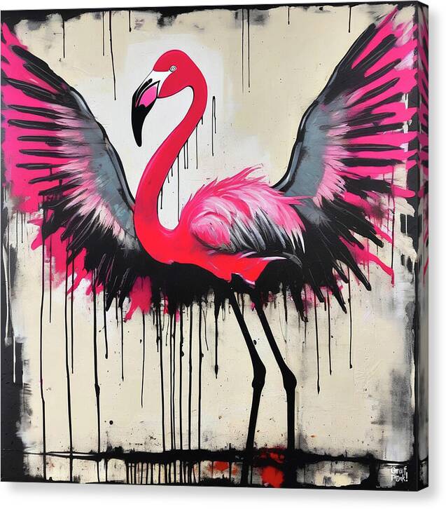 Pink Flamingo - Canvas Print