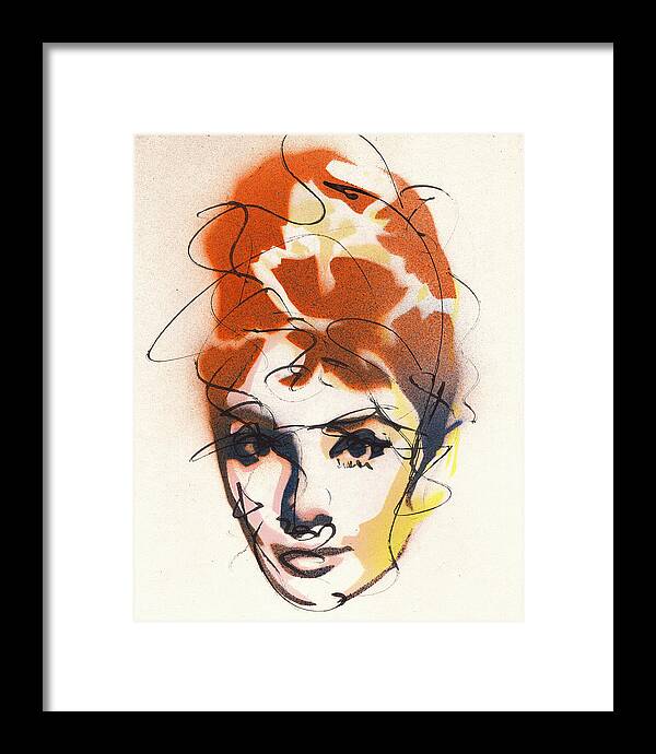 Portrait of Audrey Hepburn 4 - Framed Print