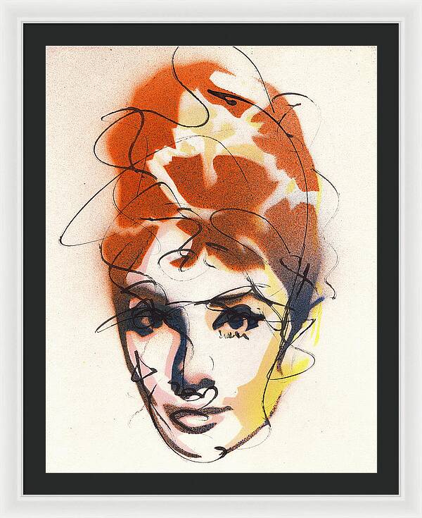 Portrait of Audrey Hepburn 4 - Framed Print