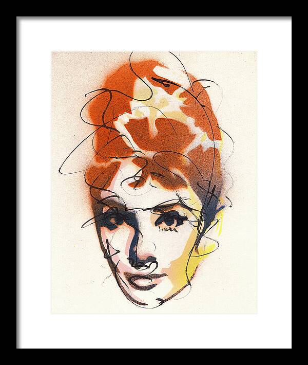 Portrait of Audrey Hepburn 4 - Framed Print