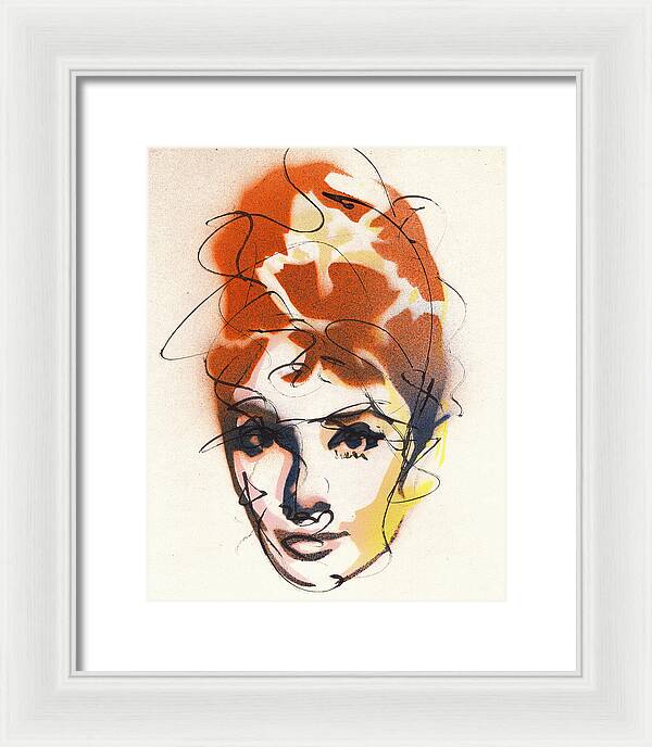 Portrait of Audrey Hepburn 4 - Framed Print