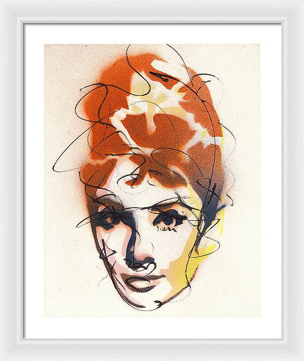 Portrait of Audrey Hepburn 4 - Framed Print