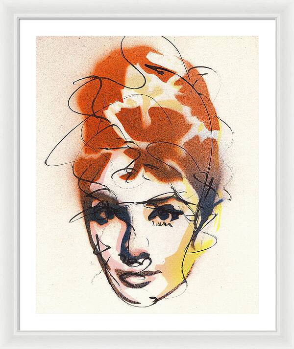 Portrait of Audrey Hepburn 4 - Framed Print