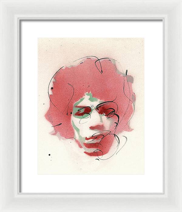 Portrait of Jimi Hendrix  2 - Framed Print