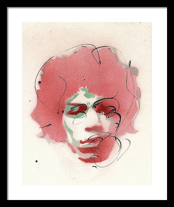 Portrait of Jimi Hendrix  2 - Framed Print