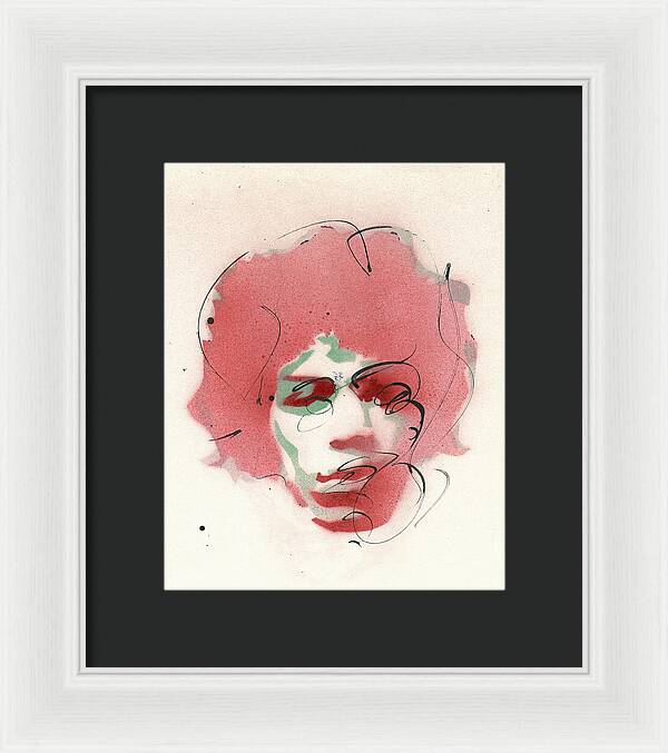 Portrait of Jimi Hendrix  2 - Framed Print