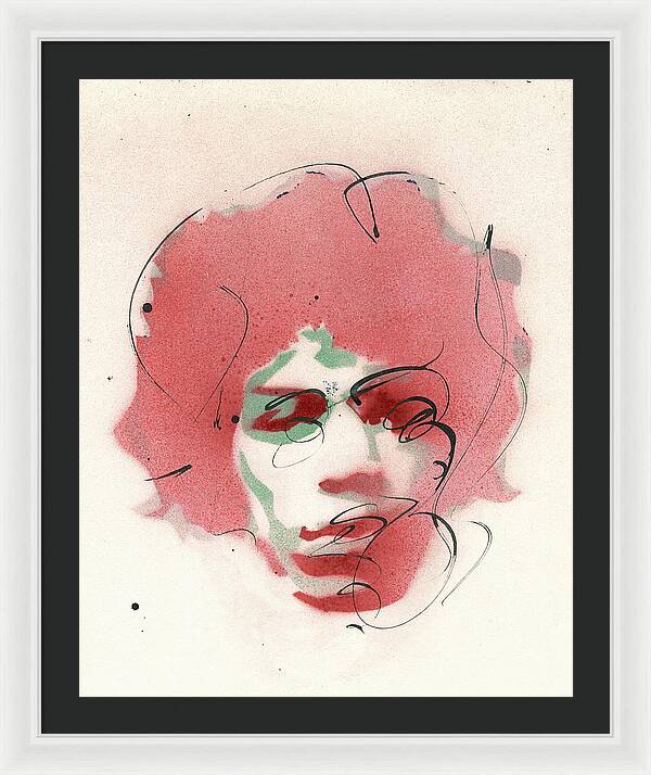 Portrait of Jimi Hendrix  2 - Framed Print