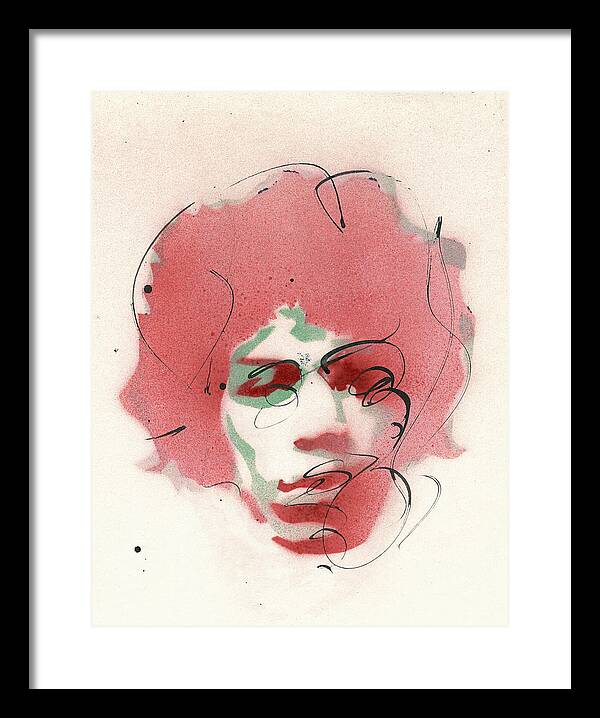 Portrait of Jimi Hendrix  2 - Framed Print