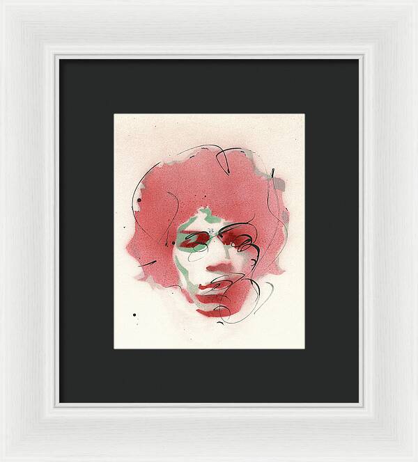 Portrait of Jimi Hendrix  2 - Framed Print