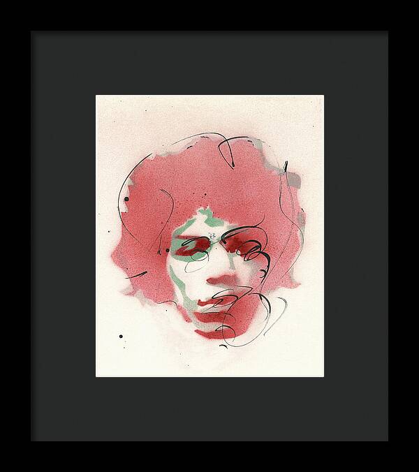 Portrait of Jimi Hendrix  2 - Framed Print