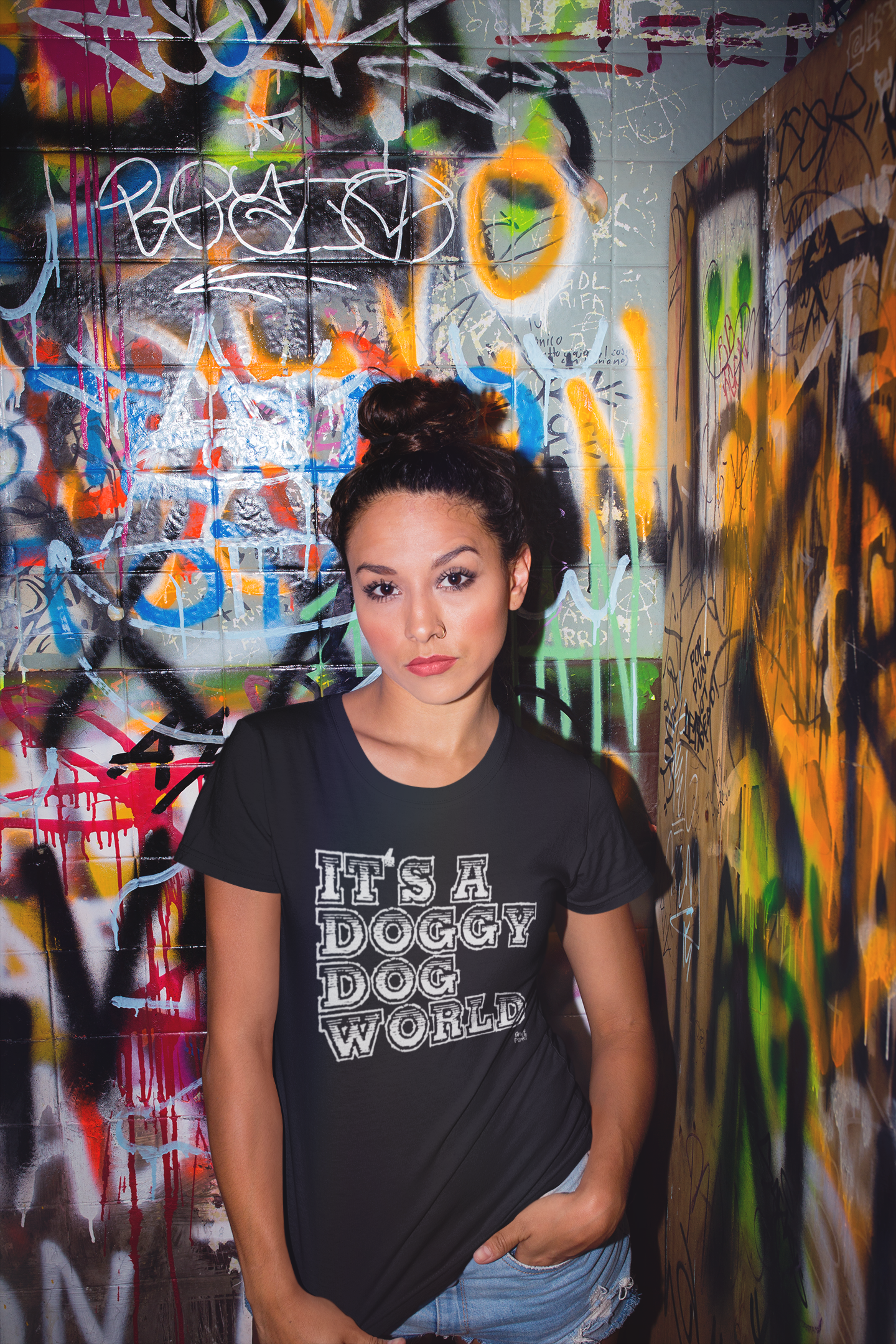 It's A Doggy Dog World - T Shirt by GrafPunk!